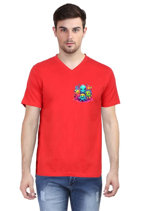 Men's V-Neck Alien Planets T-Shirt