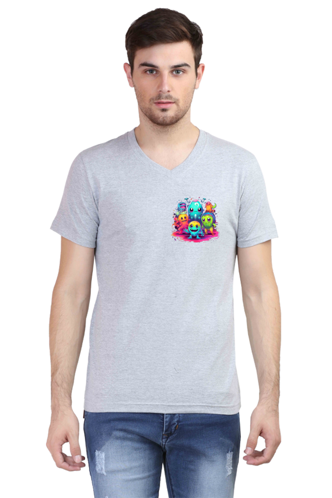 Men's V-Neck Alien Planets T-Shirt