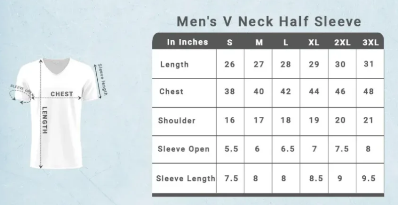 Men's V-Neck Water Falls T-Shirt