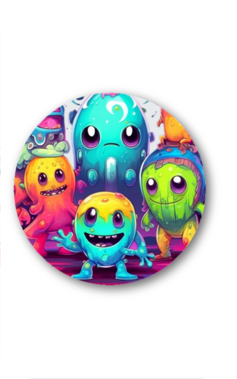 Alien Planets V3 Circle Mouse Pad