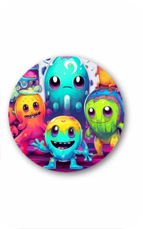 Alien Planets V3 Circle Mouse Pad