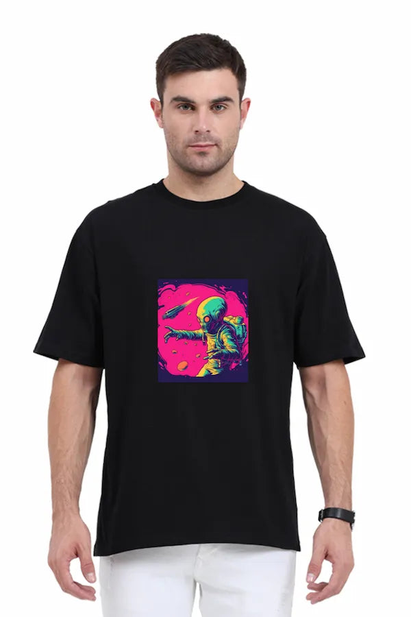 Men's Oversized Alien Attack T-Shirt