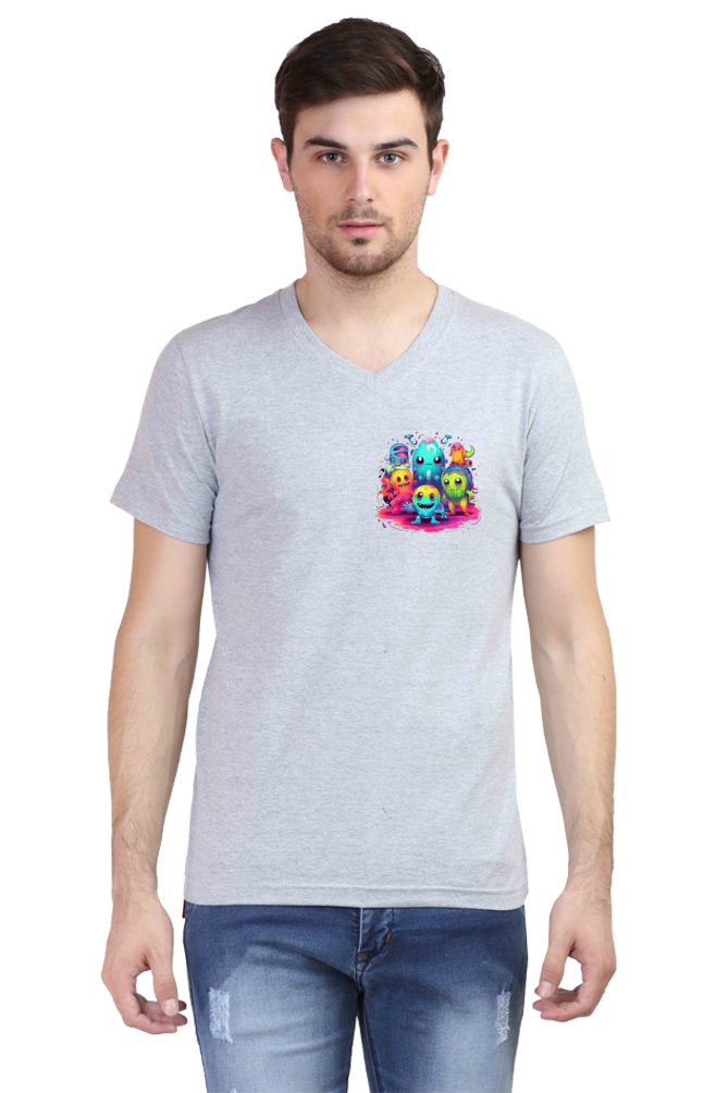 Men's V-Neck Alien Planets T-Shirt