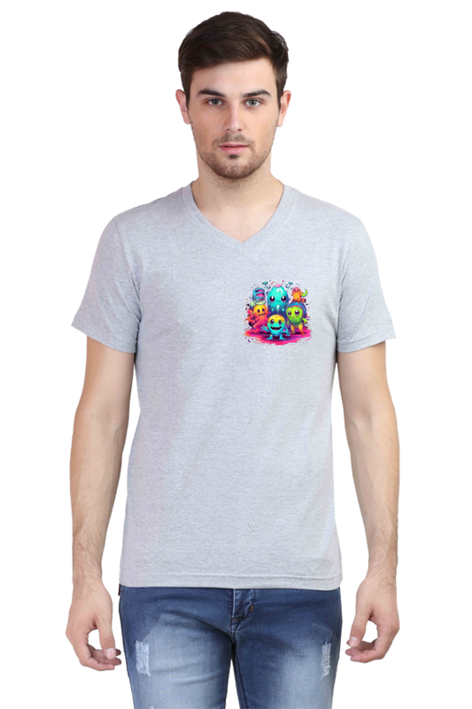 Men's V-Neck Alien Planets T-Shirt
