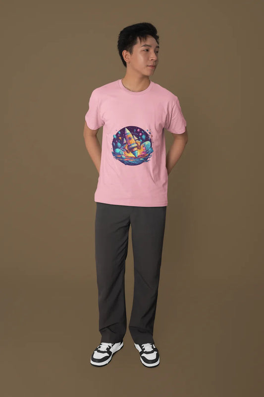 Men's Galaxy Spaceship V2 Classic Crew T-Shirt