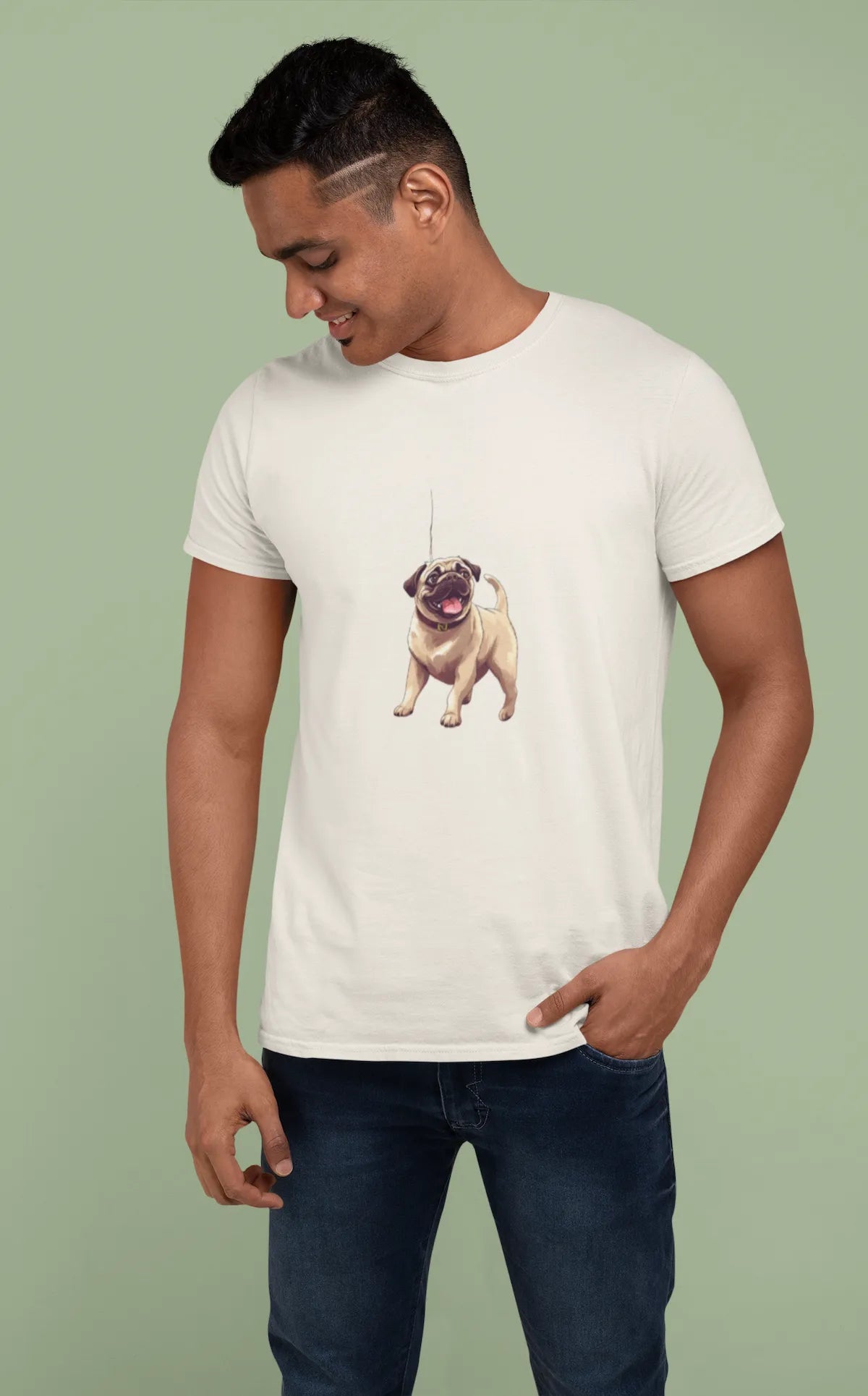 Men's Dog Pug Classic Crew T-Shirt
