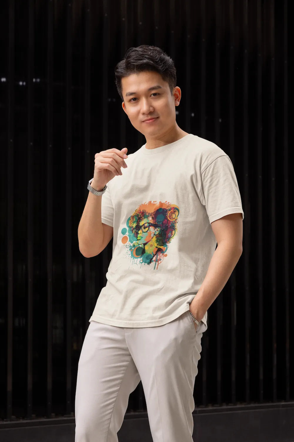 Men's Funky Curly Hair Classic Crew T-Shirt
