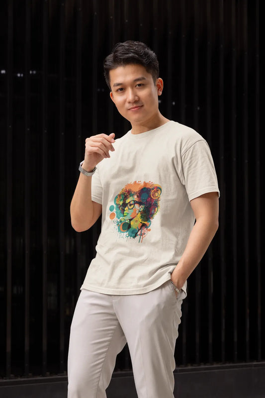 Men's Funky Curly Hair Classic Crew T-Shirt
