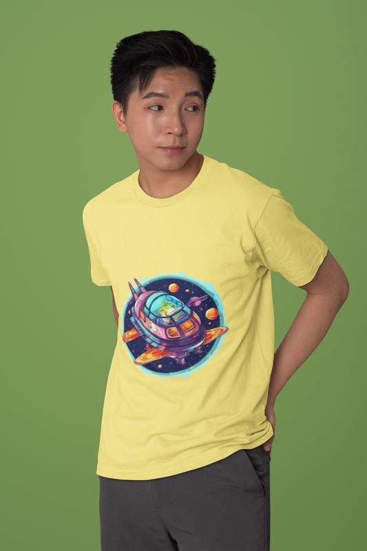 Men's Galaxy Spaceship V1 Classic Crew T-Shirt
