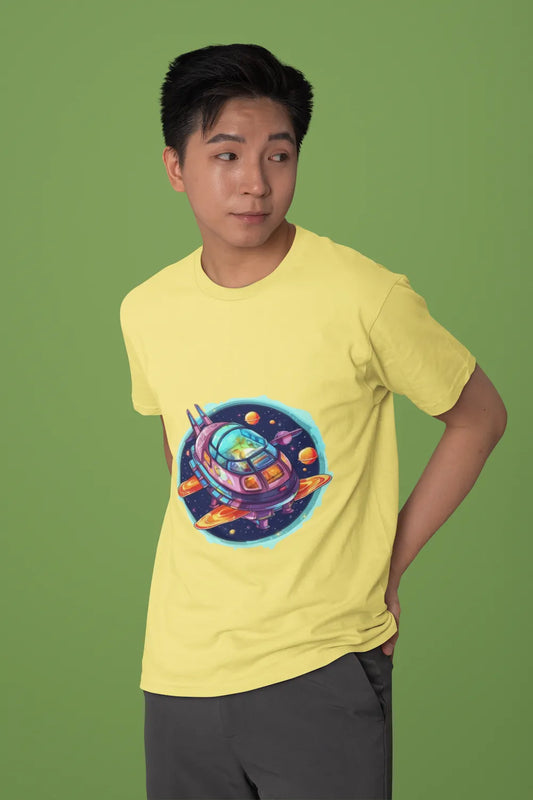 Men's Galaxy Spaceship V1 Classic Crew T-Shirt