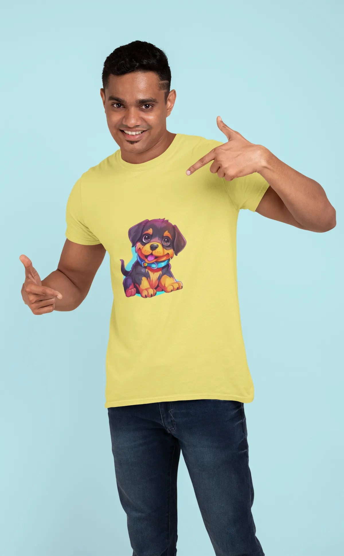 Men's Dog Rott Puppy Classic Crew T-Shirt