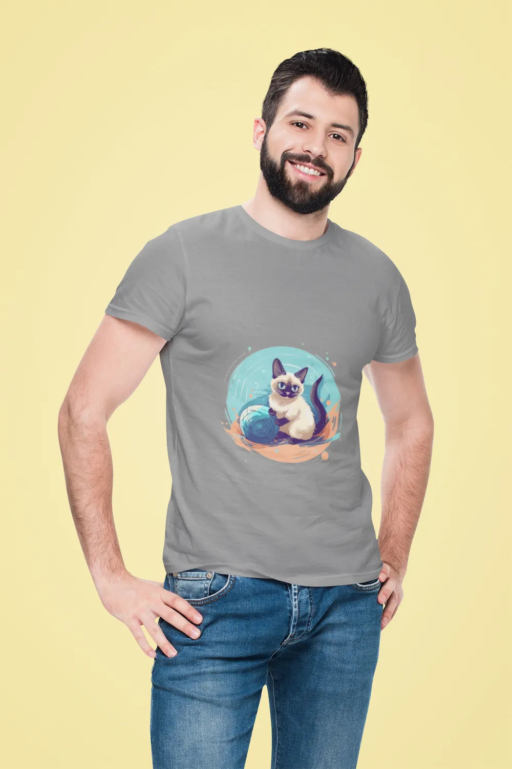 Men's Feline Siamese Classic Crew T-Shirt